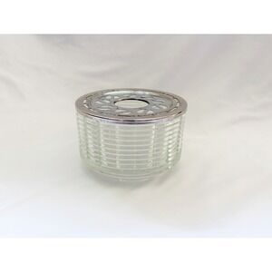 Vtg 1940's Silex Coffee Pot & Tea Pot Warmer Pressed Glass Chrome Candle